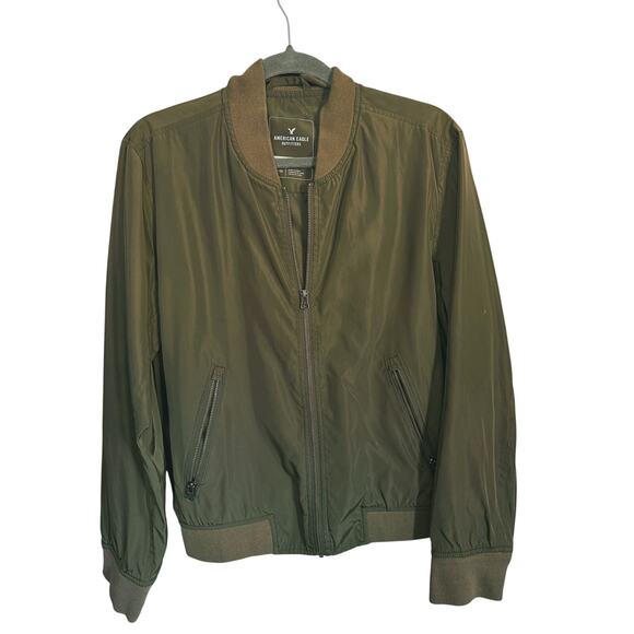 American Eagle Men’s Olive Green Bomber Jacket Technical Outerwear S Gorpcore - Picture 2 of 5